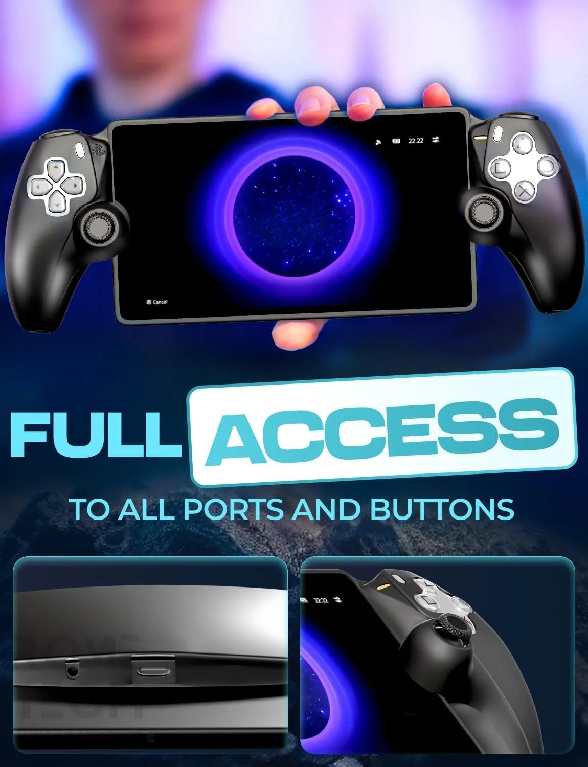 for PS5 Portal Silicone Protective Cover, Soft PS5 Skin Case for PlayStation Portal 2023 Remote Player, Shock-Hard Cover Accessories Skin - Black