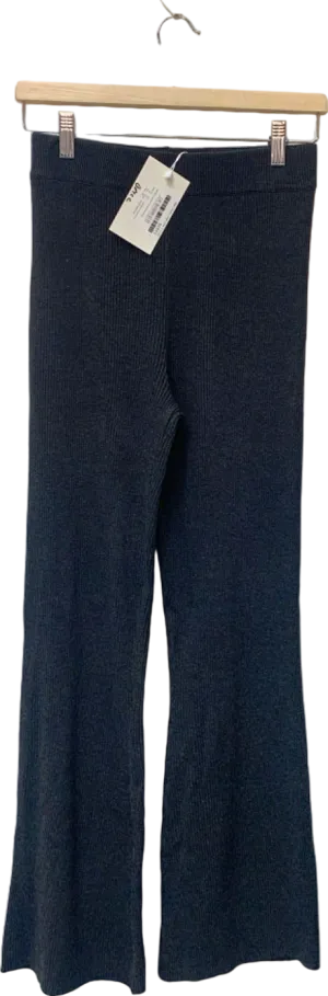 In The Style Black Ribbed Flared Trousers UK 6/8