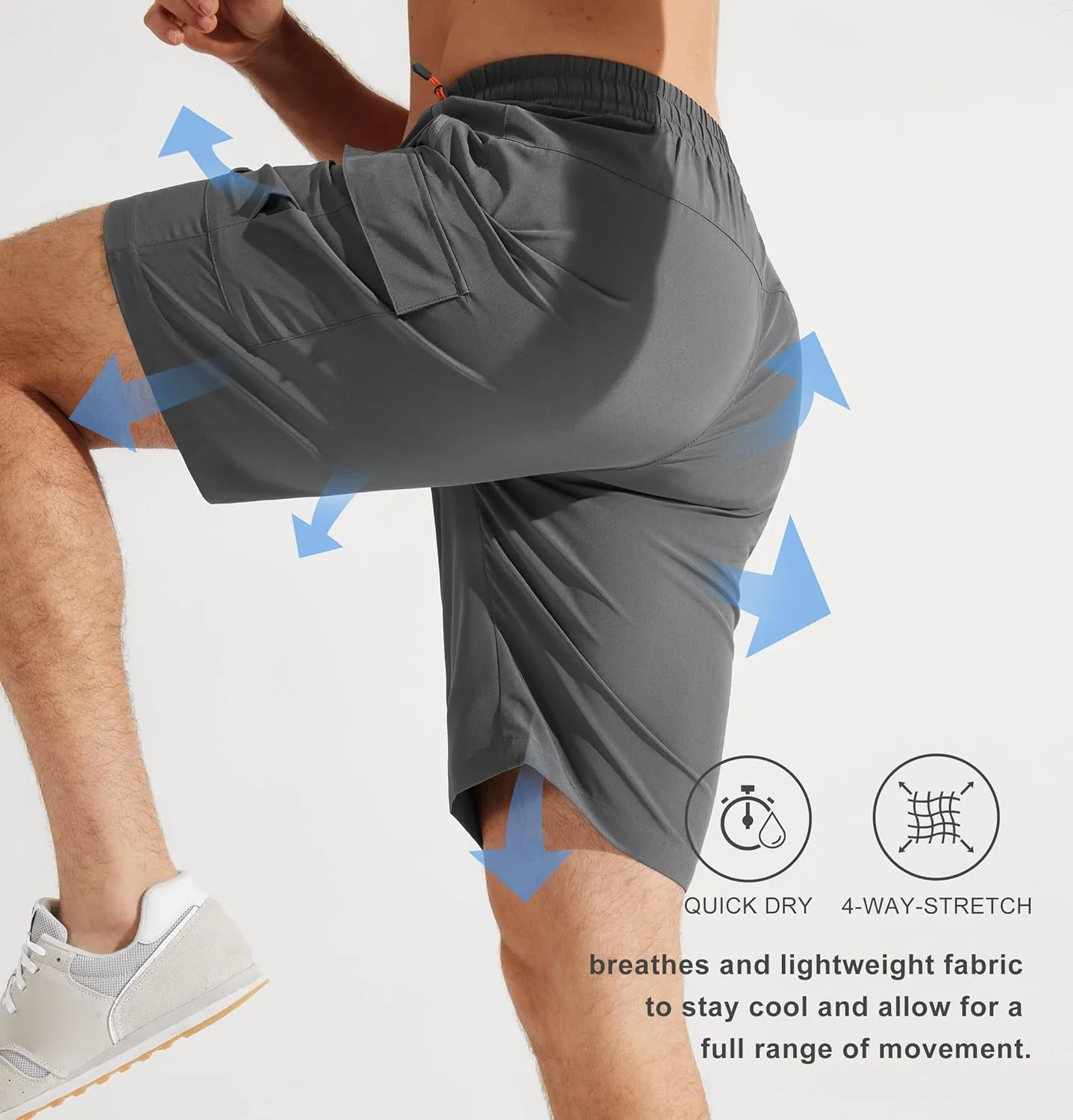 Libin Men's Hiking Cargo Shorts Lightweight Quick Dry Athletic Casual Shorts for Golf Outdoor Active Zipper Pockets
