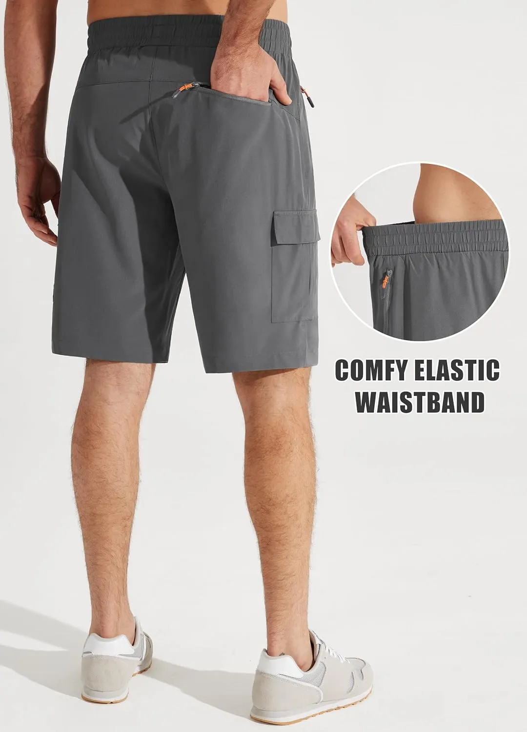 Libin Men's Hiking Cargo Shorts Lightweight Quick Dry Athletic Casual Shorts for Golf Outdoor Active Zipper Pockets