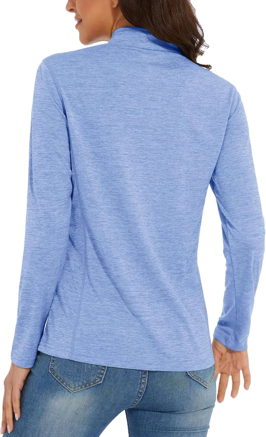 MAGCOMSEN Women's 1/4 Zip Shirts UPF 50  Sun Protection Pullover Long Sleeve Quick Dry Workout Hiking Athletic Shirts