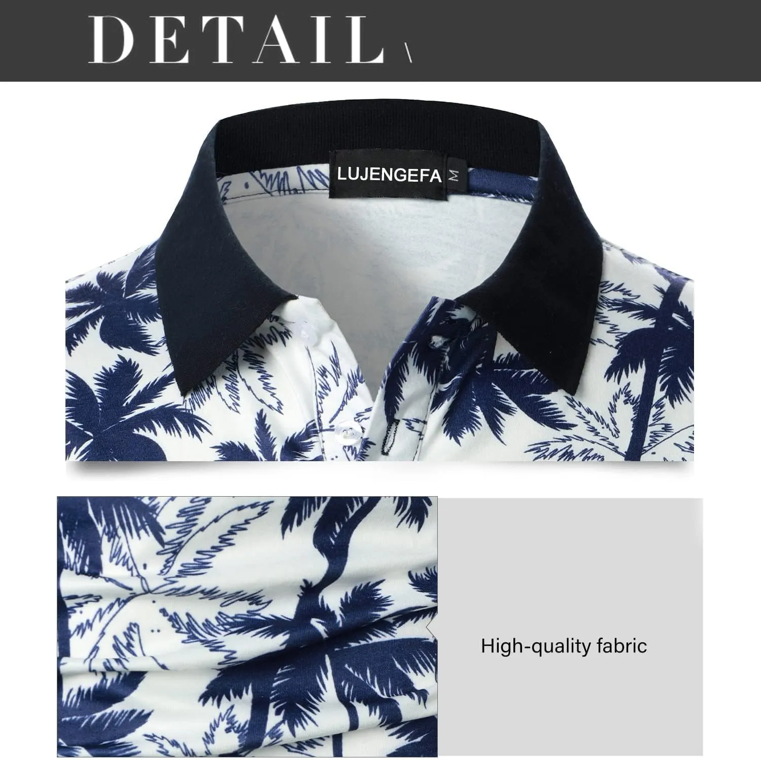 Men's Casual Short Sleeve Polo Shirt Summer Holiday Beach Tropical Tops Golf Shirts for Men