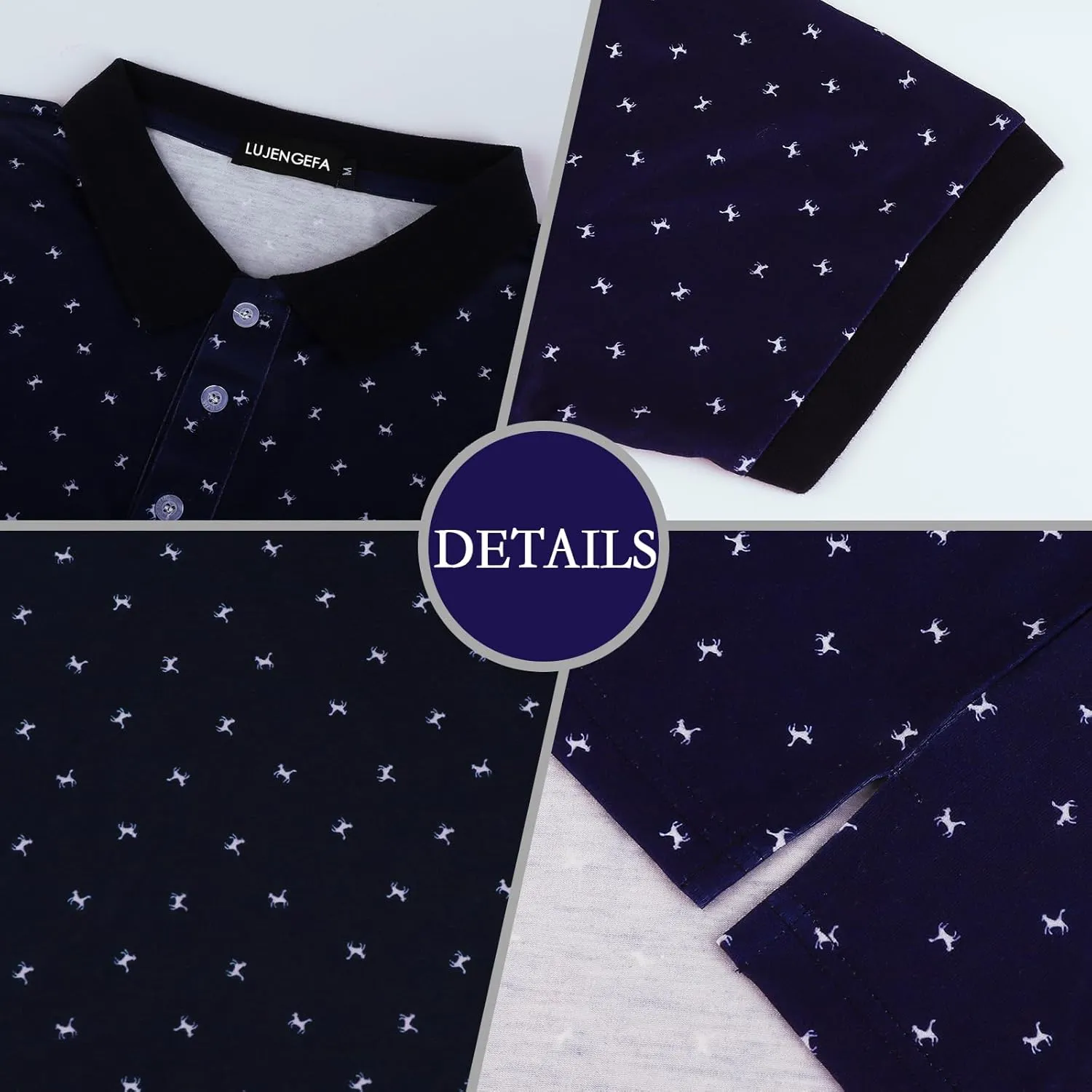 Men's Casual Short Sleeve Polo Shirt Summer Holiday Beach Tropical Tops Golf Shirts for Men