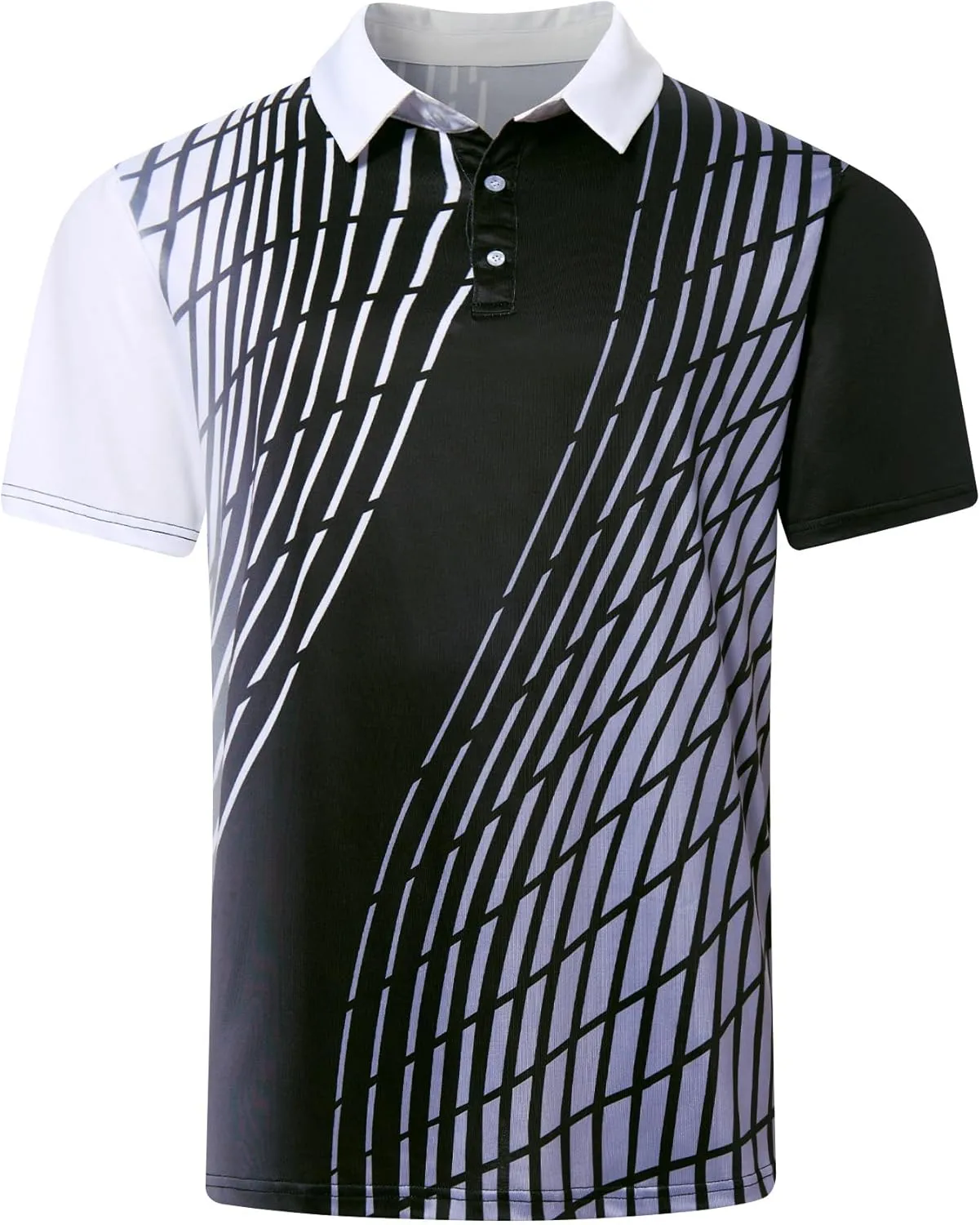 Mens Golf Shirts Short Sleeve Dry Fit Athletic Moisture Wicking Golf Polo Performance Printed Collared Polos