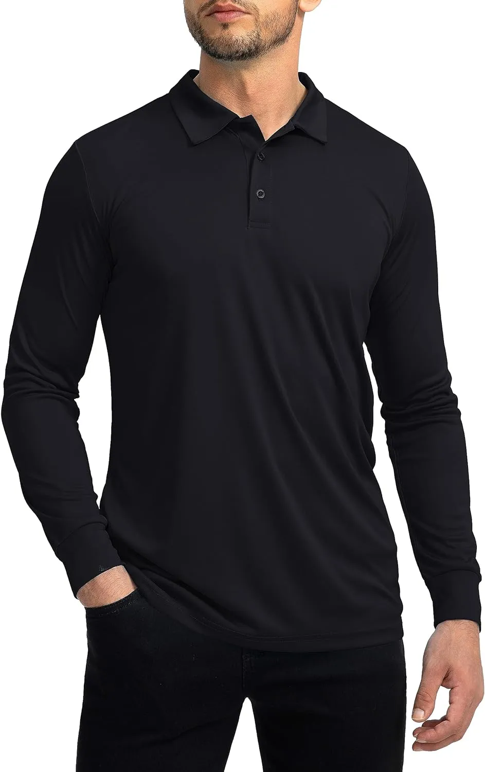 Men's Polo Shirt Long Sleeve Golf Shirts Lightweight UPF 50  Sun Protection Cool Shirts for Men Work Fishing Outdoor