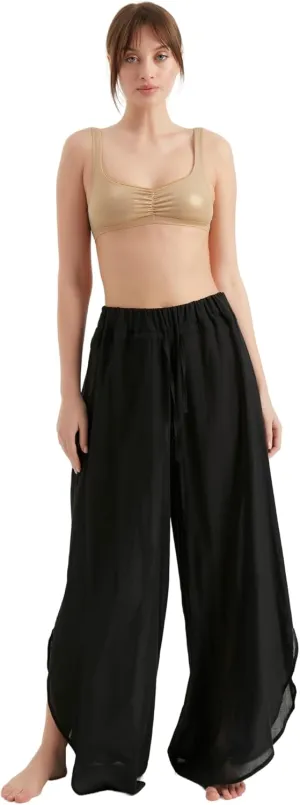 Pants for Women's | Wide Leg Elastic Waist Slit Loose Trousers | Summer Women Pant Beach Outfits