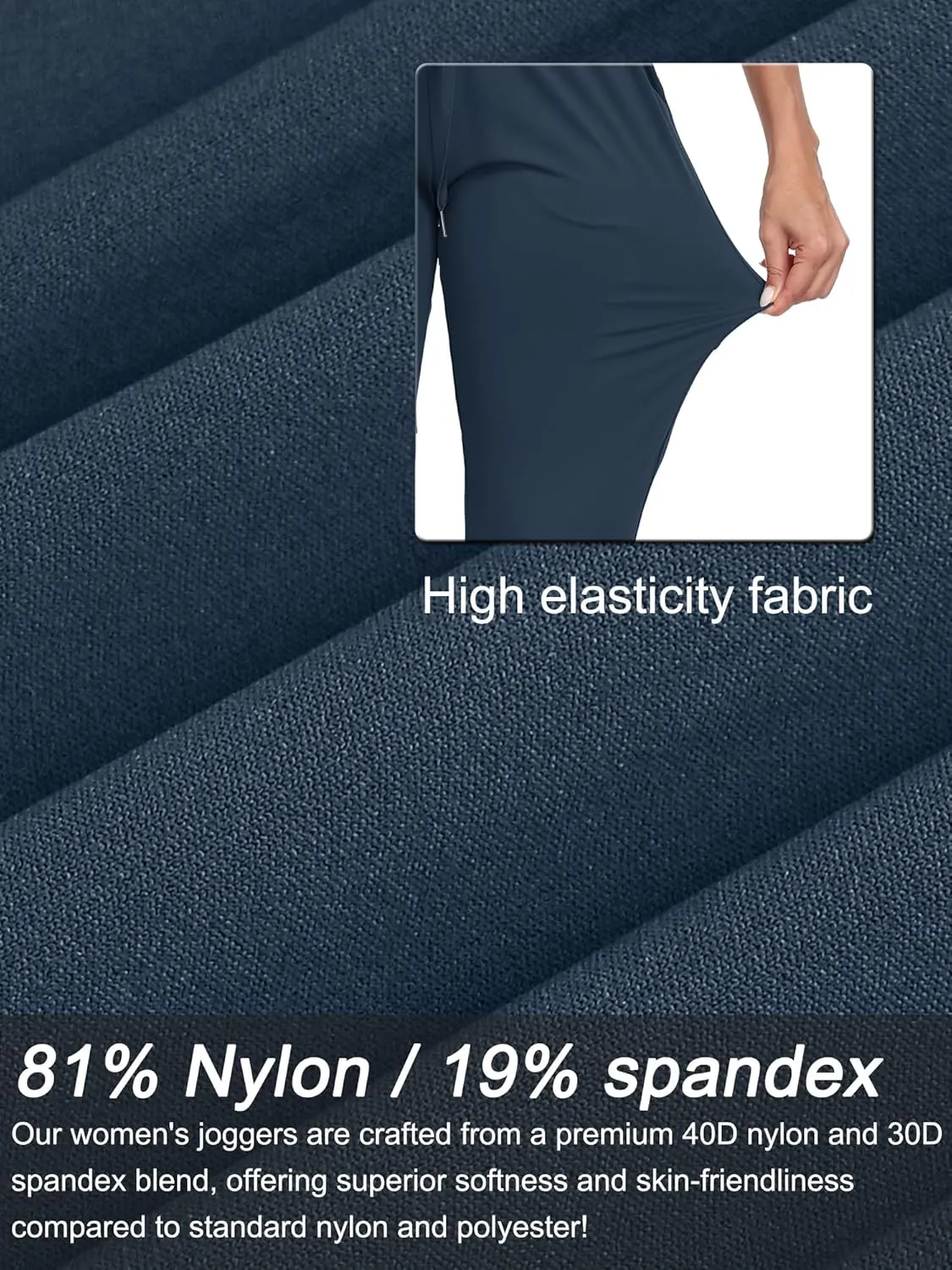 Rapoo 27"/29"/31" Soft, Skin-Friendly, and Highly Elastic Women's Joggers Sweatpants Pants with Pockets