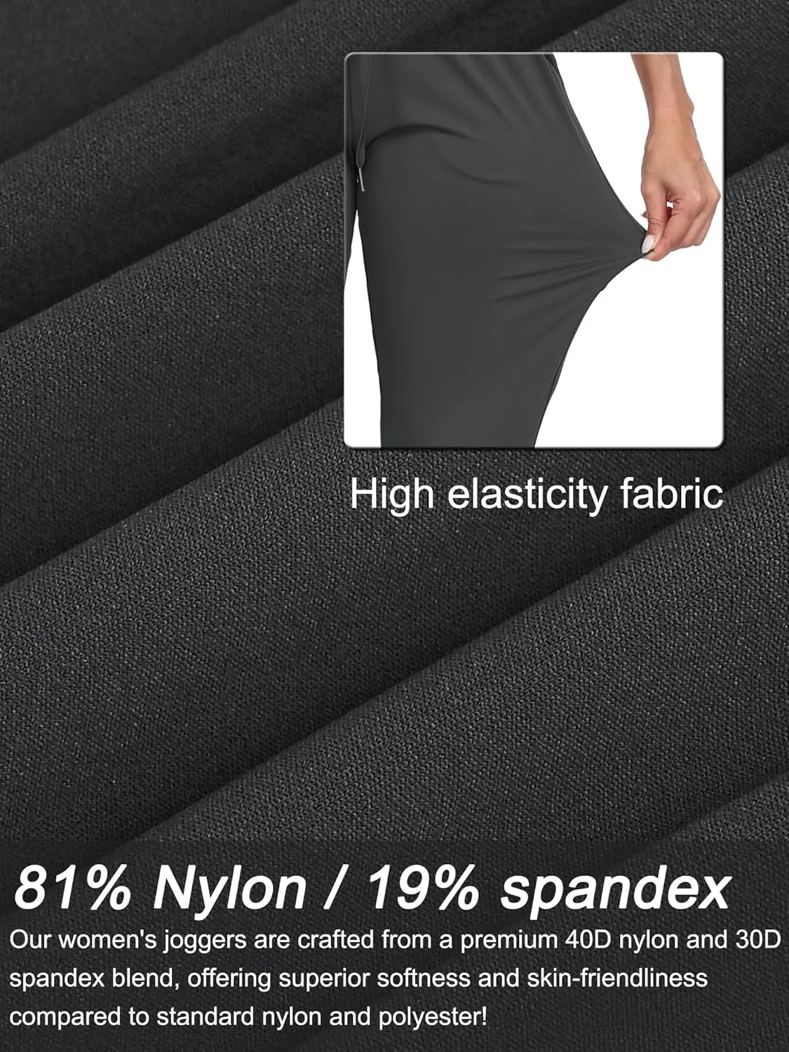 Rapoo 27"/29"/31" Soft, Skin-Friendly, and Highly Elastic Women's Joggers Sweatpants Pants with Pockets